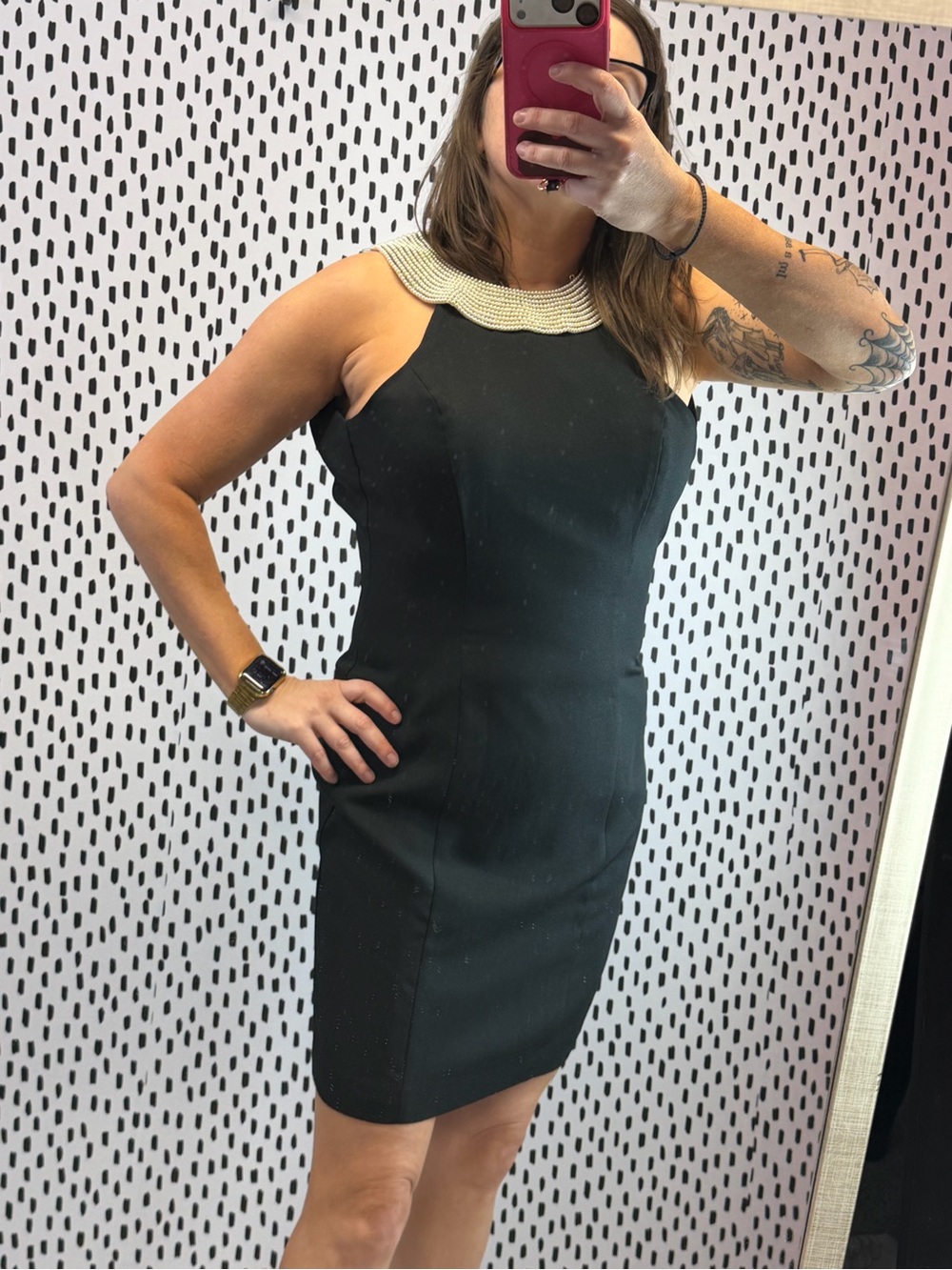 Alex evening Women Black Embellished Mini Dress Size small